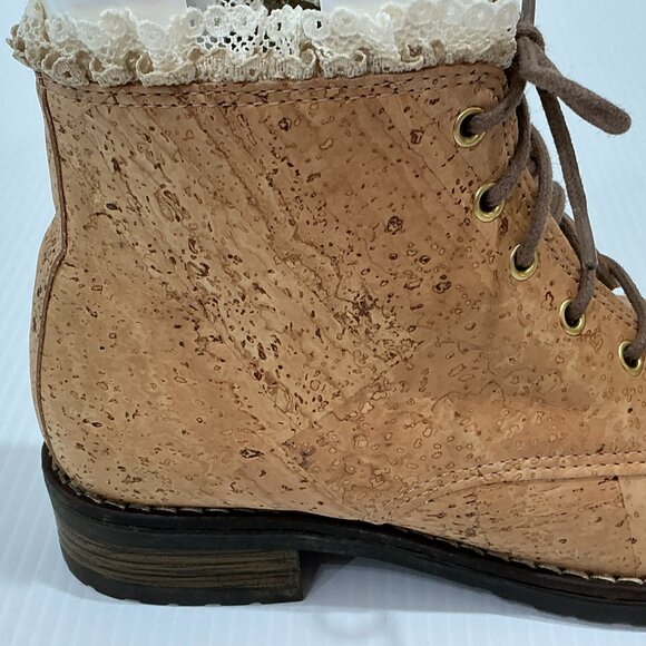 OOAK Women's Cork Ankle Booties sz 5.5 - Picture 5 of 9